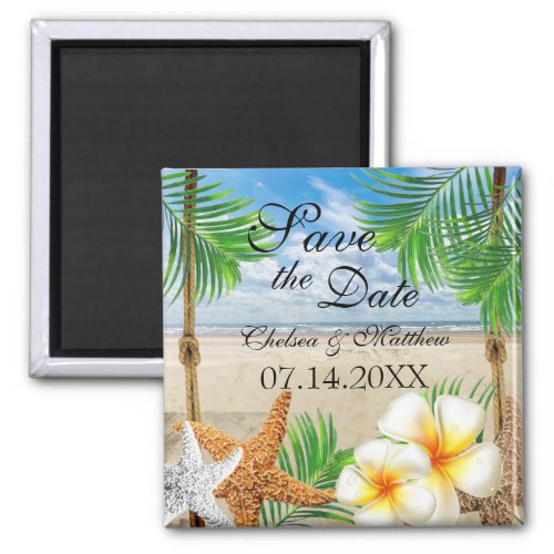 Tropical Beach Wedding Magnet
