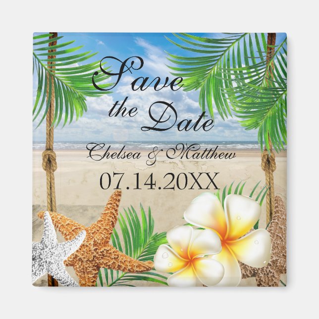 Tropical Beach Wedding Magnet (Front)