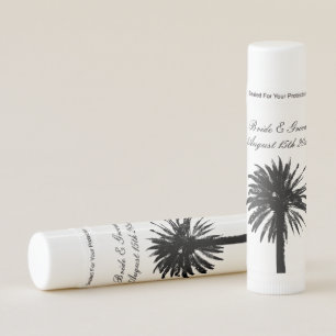 Tropical beach wedding party favor lip balm sticks