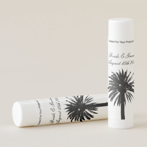 Tropical beach wedding party favor lip balm sticks