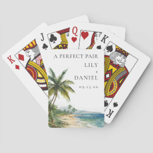 Tropical Beach Wedding Perfect Pair Favor Poker Cards