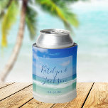 Tropical Beach Wedding Personalized Ocean Can Cooler at Zazzle