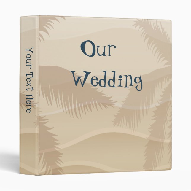 Tropical Beach Wedding Photo Album Binder (Front/Spine)