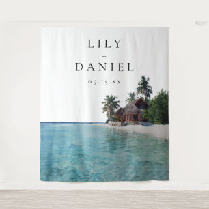 Tropical Beach Wedding Photo Backdrop