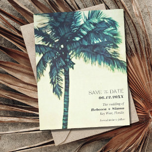 Tropical Beach Wedding Photo Digital Save the Date Announcement