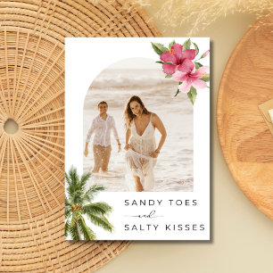 Tropical Beach Wedding Photo Save the Date
