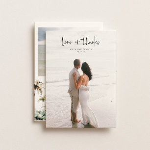 Tropical Beach Wedding Photo Thank You Card