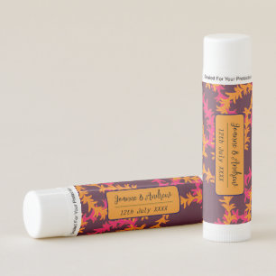 Tropical Beach Wedding Pink and Orange Plumeria Lip Balm