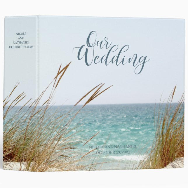Tropical Beach Wedding Planner Photo 3 Ring Binder (Front/Spine)