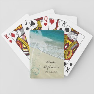 Tropical Beach Wedding Playing Cards