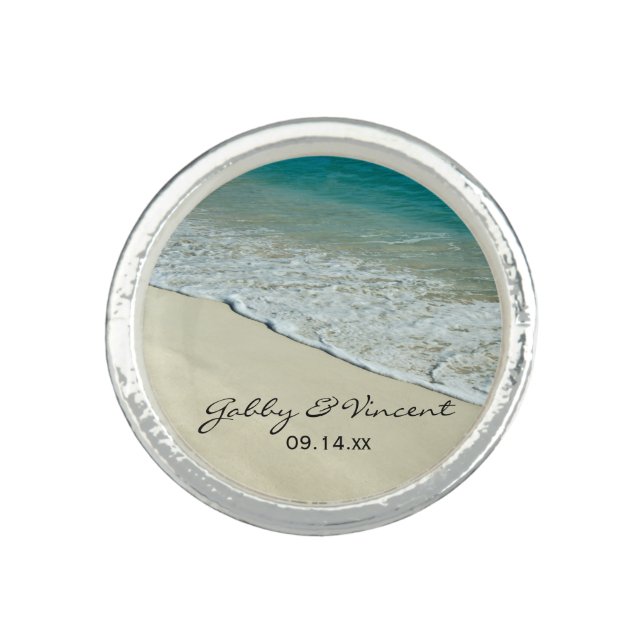 Tropical Beach Wedding Ring (Front)