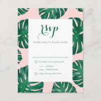 Tropical Beach Wedding RSVP Card