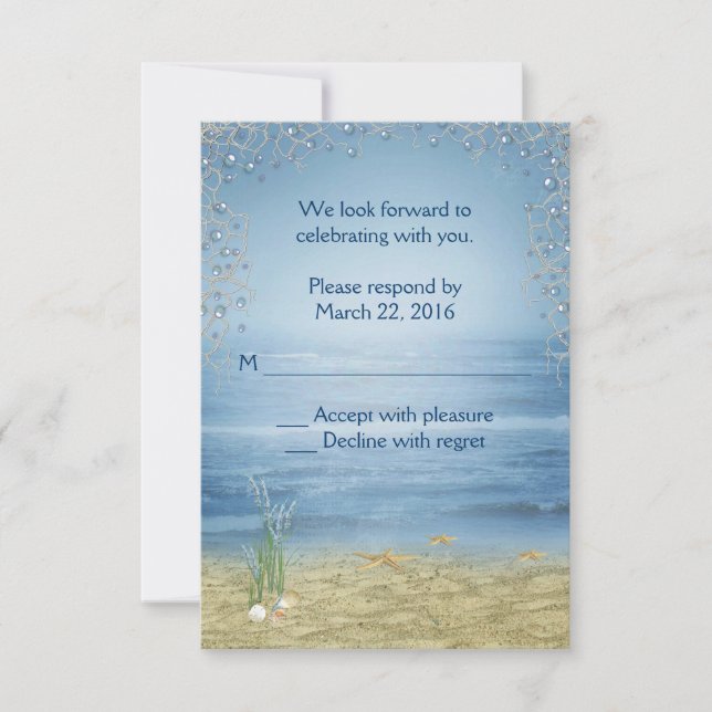 Tropical Beach Wedding RSVP Invitation (Front)