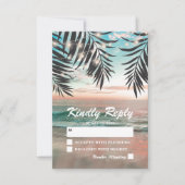 Tropical Beach Wedding RSVP | String of Lights (Front)