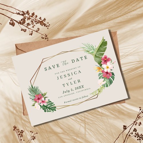 Tropical Beach Wedding Save The Date