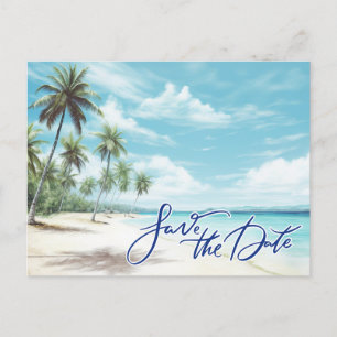 Tropical Beach Wedding Save the Date Announcement Postcard