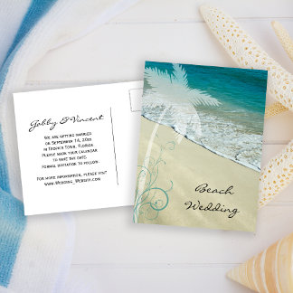 Tropical Beach Wedding Save the Date Announcement Postcard
