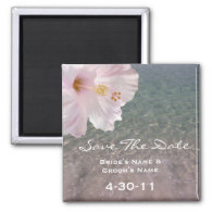 Tropical Beach Wedding Save The Date - Hibiscus Magnet