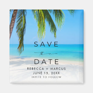 Tropical Beach Wedding Save the Date Magnet