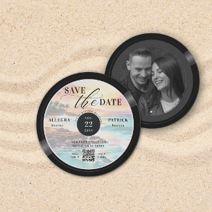 Tropical Beach Wedding Save the Date Musician QR