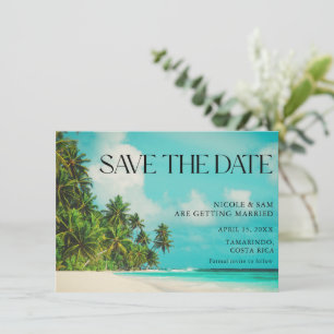 Tropical Beach Wedding Save the Dates Date