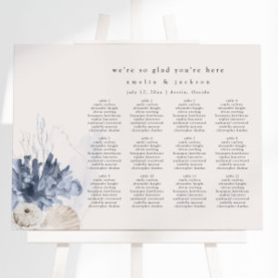 Tropical Beach Wedding Seating Chart Foam Board