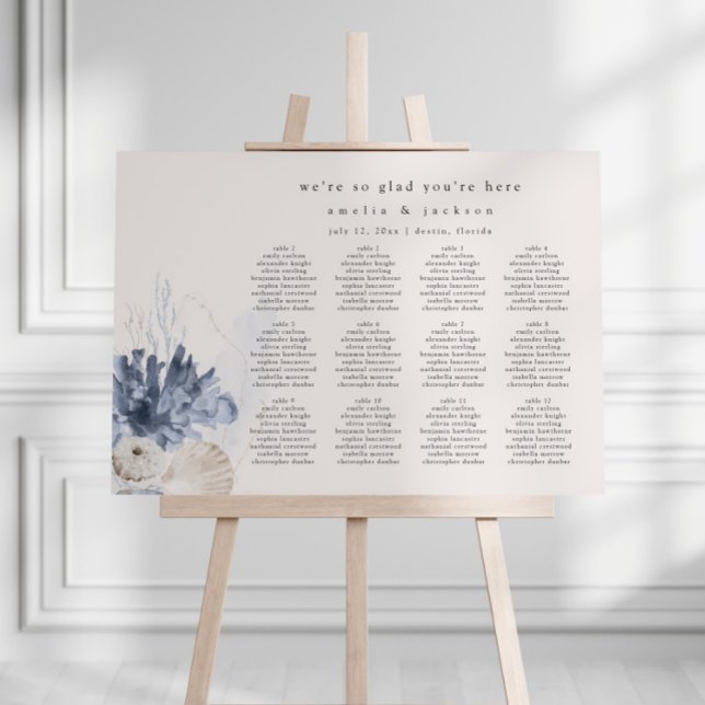 Tropical Beach Wedding Seating Chart Foam Board (Creator Uploaded)