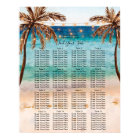 tropical beach wedding seating chart sign