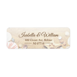 Tropical Beach Wedding Starfish Address Label