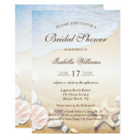 Tropical Beach Wedding Starfish Bridal Shower Invitation