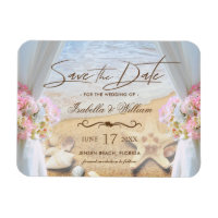Tropical Beach Wedding Starfish Save the Date Magnet