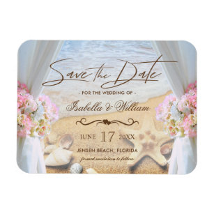 Beach Save The Date Wedding Magnets Zazzle