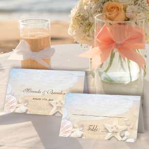 Tropical Beach Wedding Table Assignment Place Card