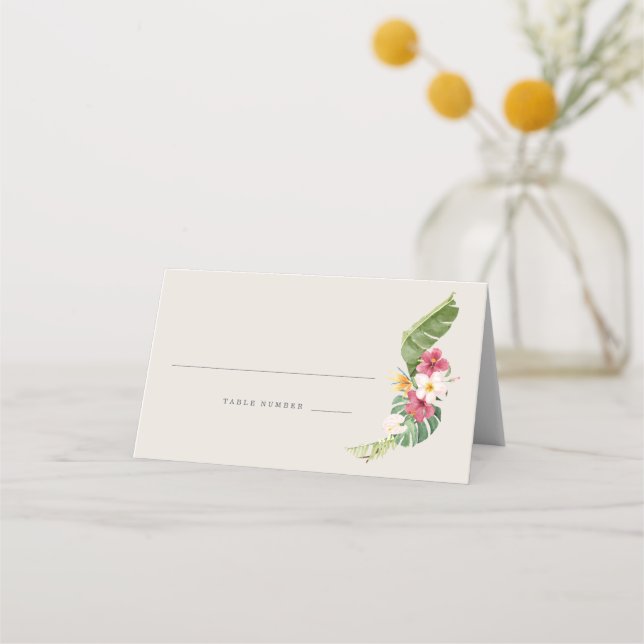Tropical Beach Wedding Table Place Card (Front)
