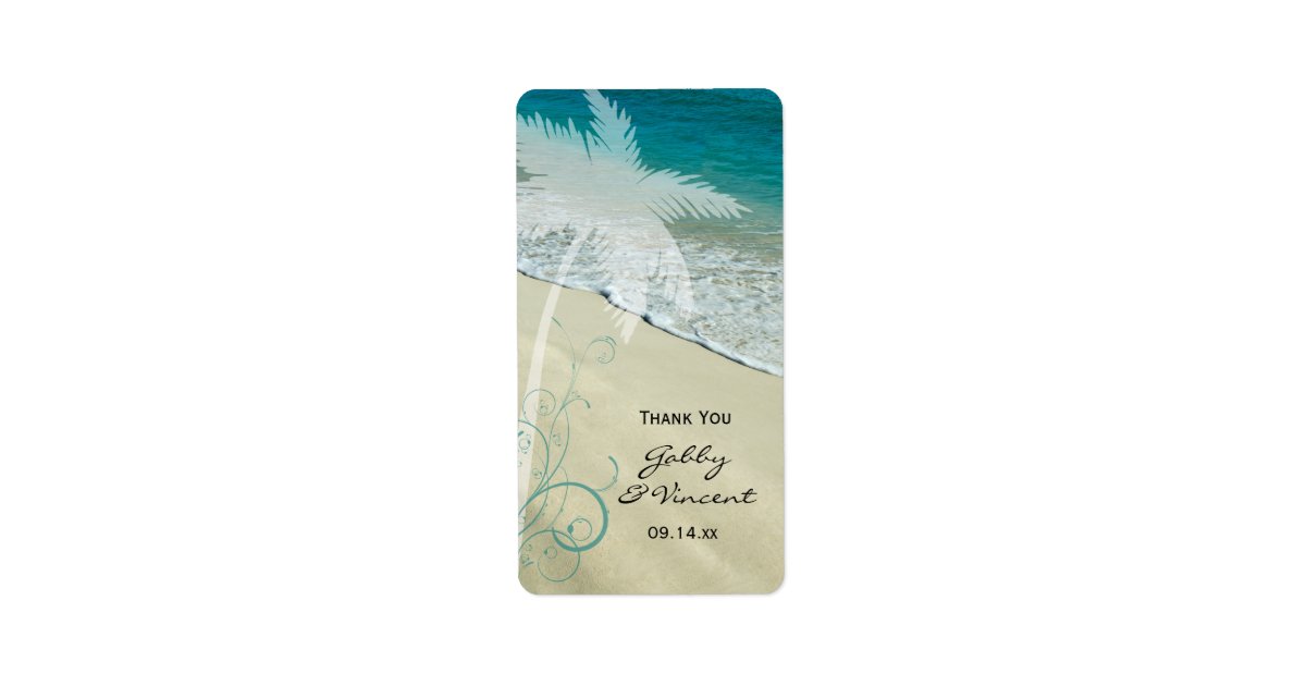 Tropical Beach Wedding Thank You Favor Tags | Zazzle