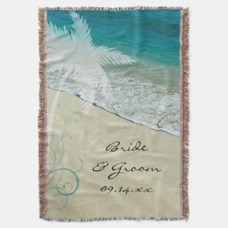 Tropical Beach Wedding Throw Blanket