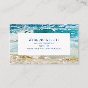 tropical beach wedding website enclosure card