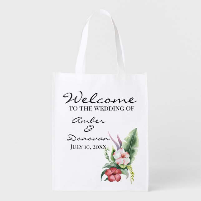 Tropical Beach Wedding Welcome Bags (Front)