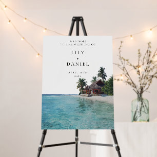 Tropical Beach Wedding Welcome Sign