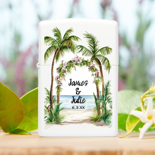 Tropical Beach Wedding  Zippo Lighter