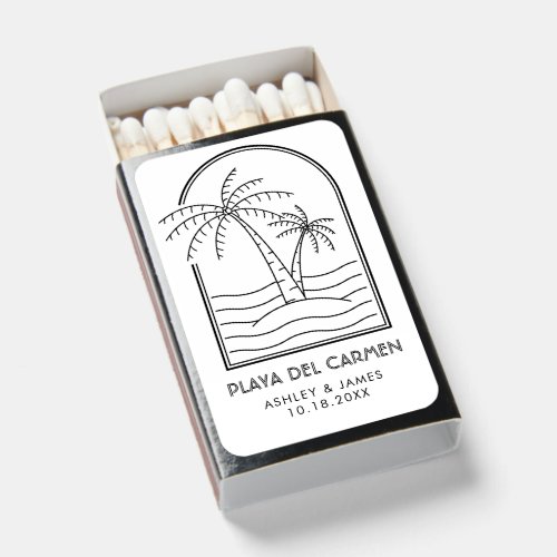 Tropical Beach Weekend Destination Wedding Favor Matchboxes