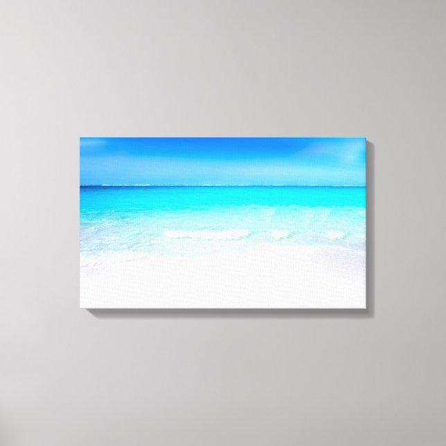 Tropical Beach with a Turquoise Sea Canvas Print (Front)