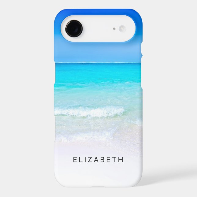Tropical Beach with a Turquoise Sea Custom Case-Mate iPhone Case (Back)