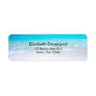 Tropical Beach with a Turquoise Sea Label