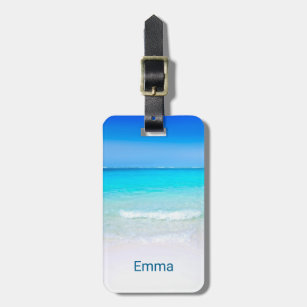 Tropical Beach with a Turquoise Sea Luggage Tag