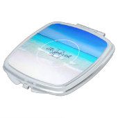 Tropical Beach with a Turquoise Sea Monogram Compact Mirror (Turned)
