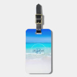Tropical Beach With A Turquoise Sea Monogram Luggage Tag at Zazzle