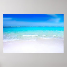 Tropical Beach with a Turquoise Sea Poster