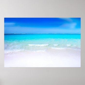 Tropical Beach With A Turquoise Sea Poster by Mirribug at Zazzle