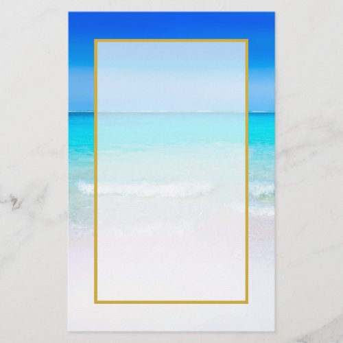 Tropical Beach with a Turquoise Sea Stationery